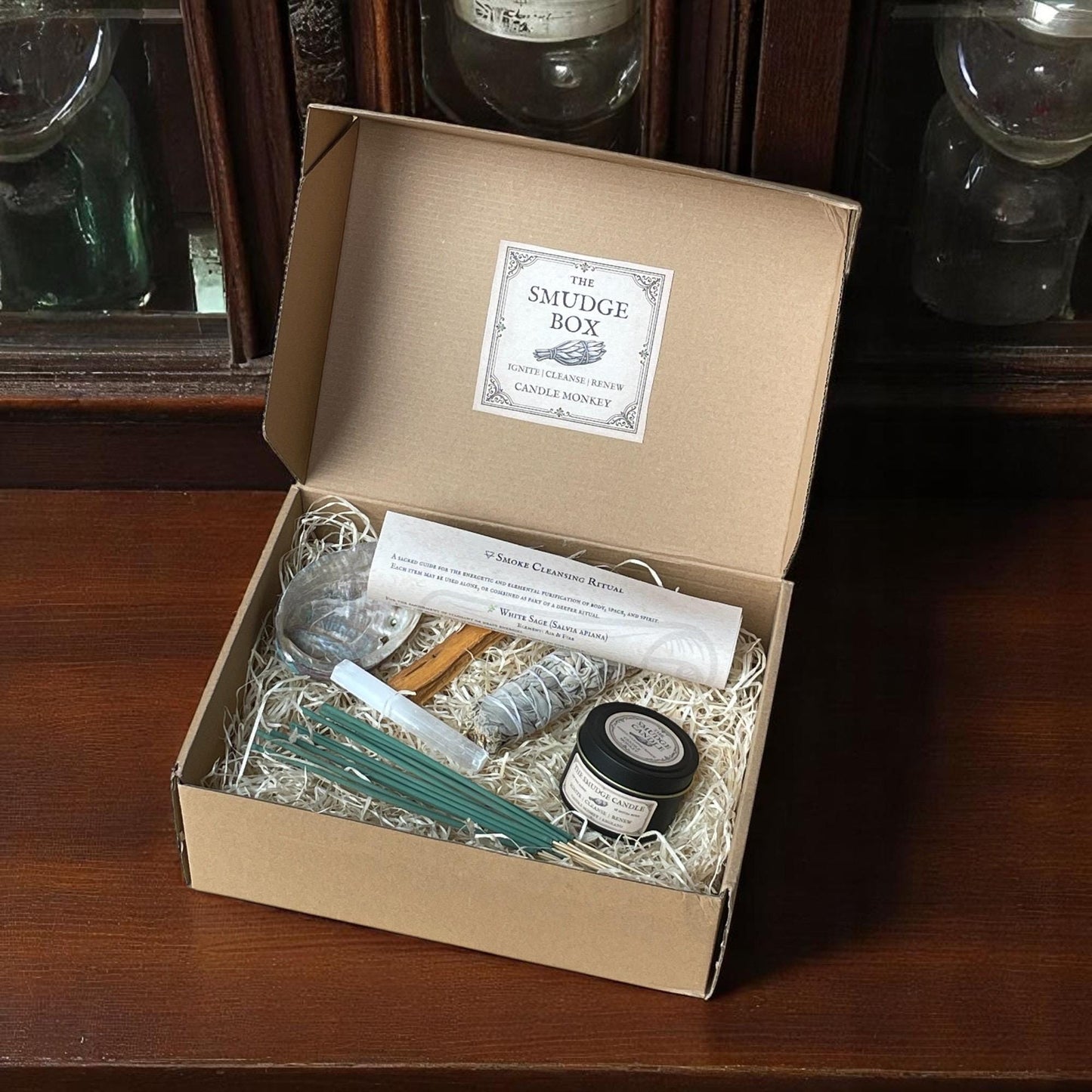 The Smudge Box | Spiritual Cleansing & Intention Kit Home Sage Smudging Hamper Free UK Post