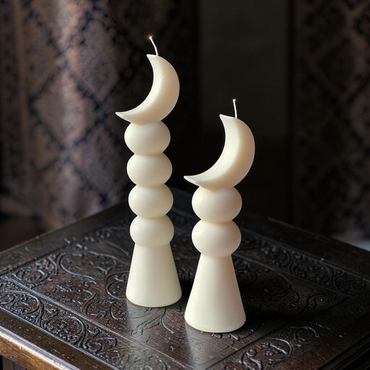 Eid Mubarak Crescent Moon Candle – Eid Table Decoration – Ramadan Decor – Islamic Pillar Candle