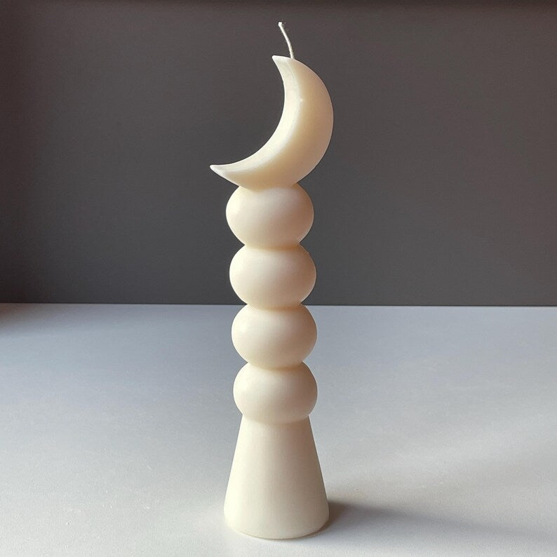 Eid Mubarak Crescent Moon Candle – Eid Table Decoration – Ramadan Decor – Islamic Pillar Candle