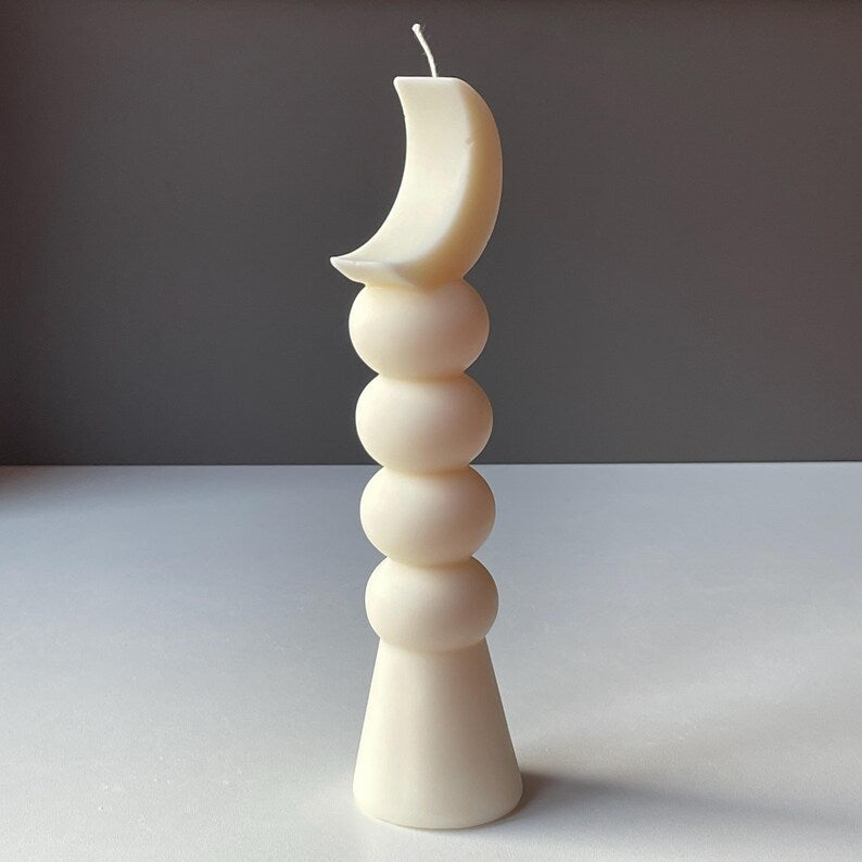 Eid Mubarak Crescent Moon Candle – Eid Table Decoration – Ramadan Decor – Islamic Pillar Candle