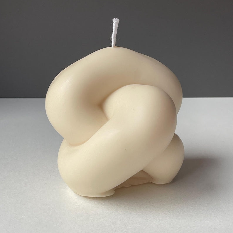Minimal Sculptural Candle Set | Bubble, Knot & Ribbed Pillar