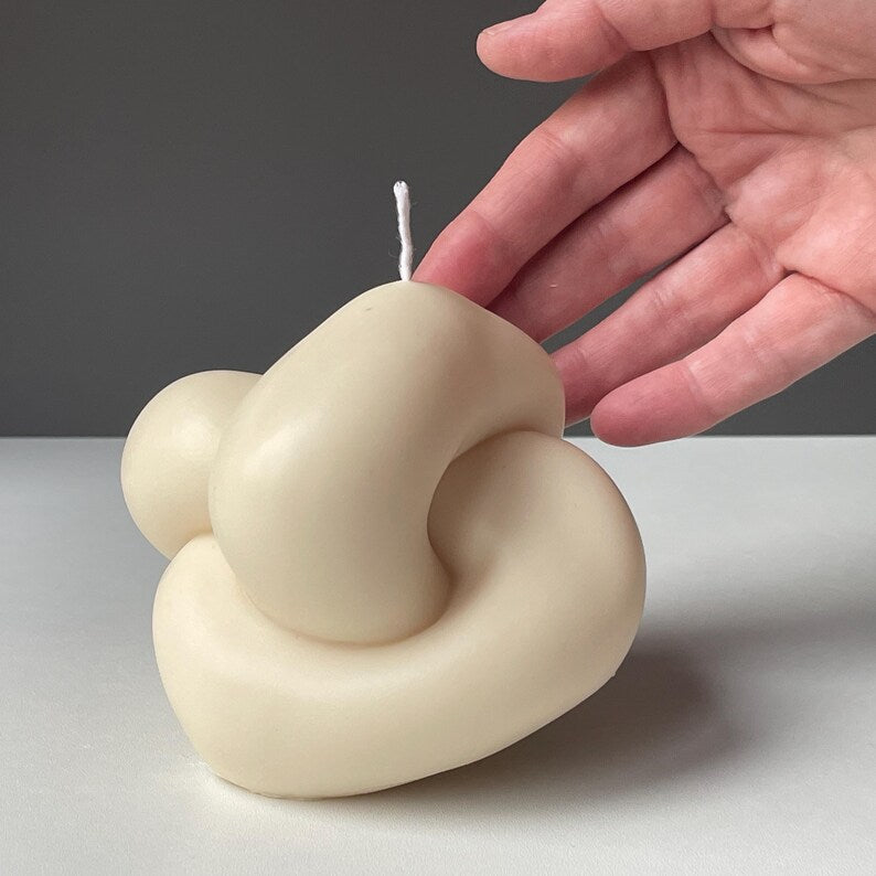 Minimal Sculptural Candle Set | Bubble, Knot & Ribbed Pillar