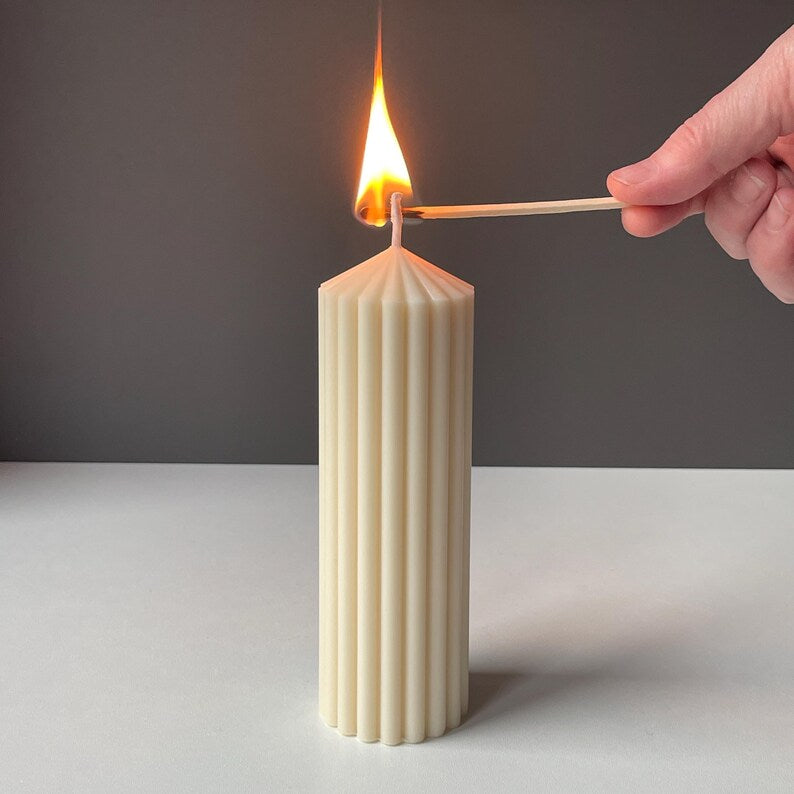 Minimal Sculptural Candle Set | Bubble, Knot & Ribbed Pillar