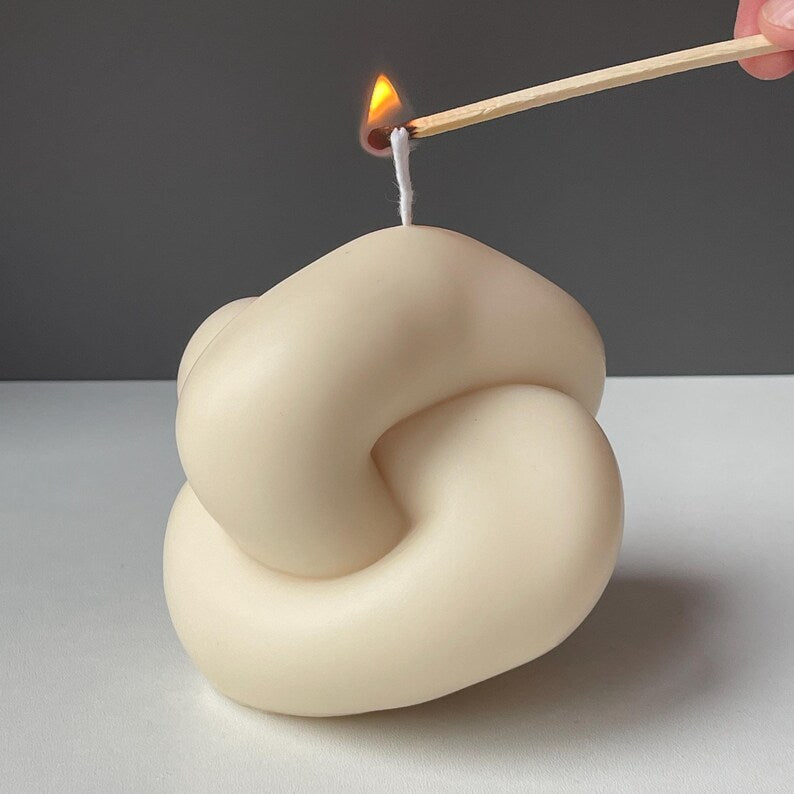 Minimal Sculptural Candle Set | Bubble, Knot & Ribbed Pillar