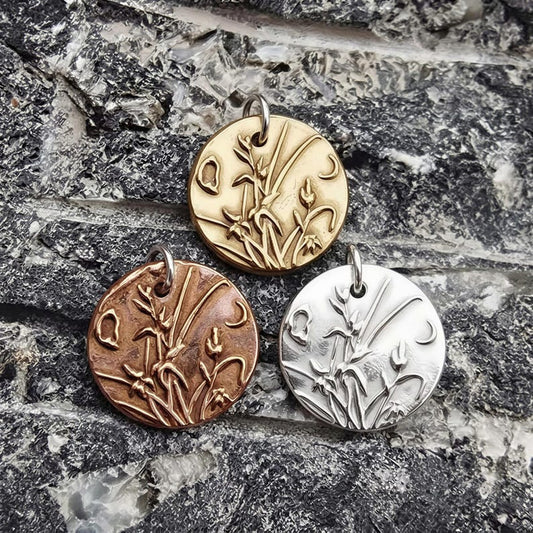 Moonlit Meadow Copper, Sterling Silver Or Bronze Pendant – Handmade Botanical Flower Necklace, Nature-Inspired Jewellery Gift