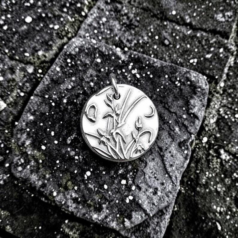 Moonlit Meadow Copper, Sterling Silver Or Bronze Pendant – Handmade Botanical Flower Necklace, Nature-Inspired Jewellery Gift