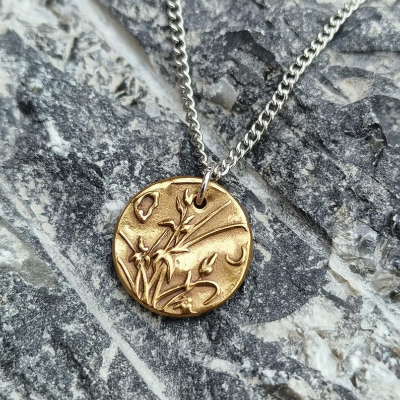 Moonlit Meadow Copper, Sterling Silver Or Bronze Pendant – Handmade Botanical Flower Necklace, Nature-Inspired Jewellery Gift