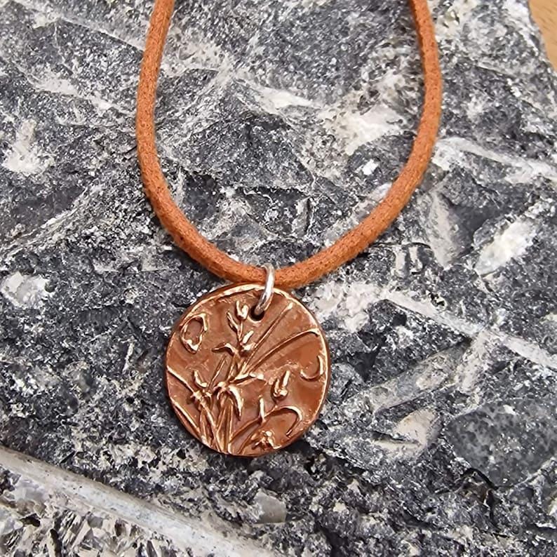 Moonlit Meadow Copper, Sterling Silver Or Bronze Pendant – Handmade Botanical Flower Necklace, Nature-Inspired Jewellery Gift