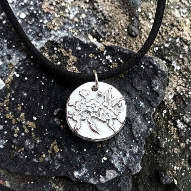 Moonlit Meadow Copper, Sterling Silver Or Bronze Pendant – Handmade Botanical Flower Necklace, Nature-Inspired Jewellery Gift