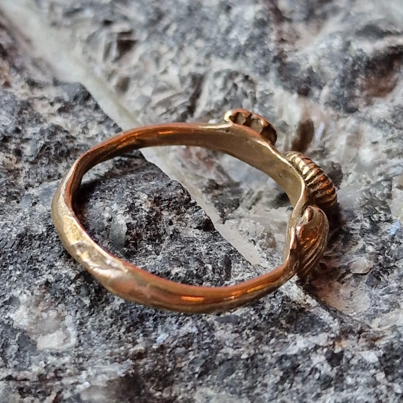 Ocean Relic, Solid Bronze 3 Shell Ring, Organic Handmade Jewellery,  Ancient Artefact Inspired Ring