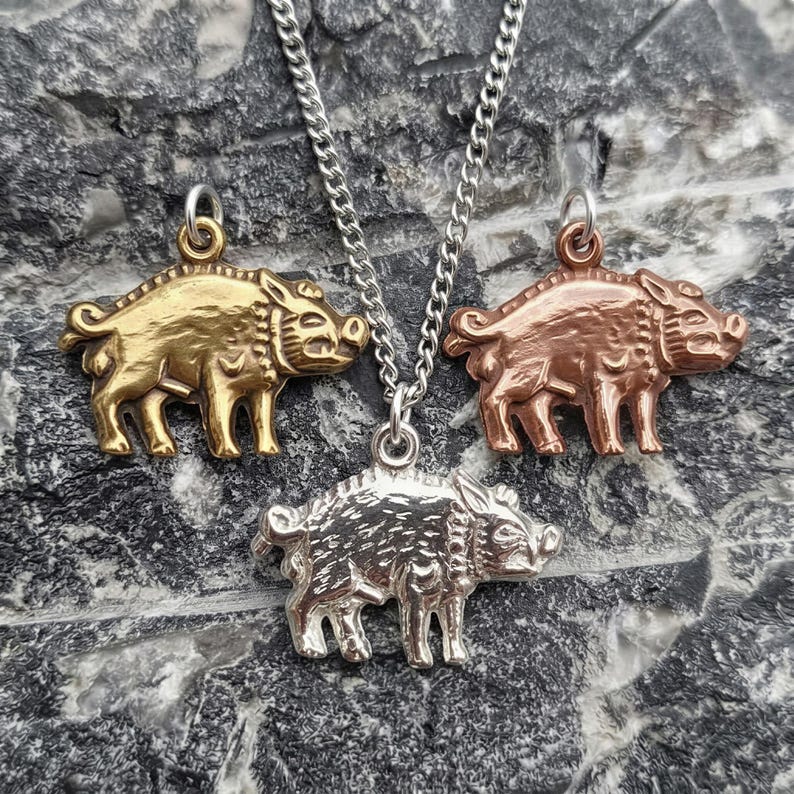 Richard III Bosworth White Boar Pendant, Sterling Silver, Copper Or Bronze Necklace, Handmade in Leicestershire, Historical Jewellery