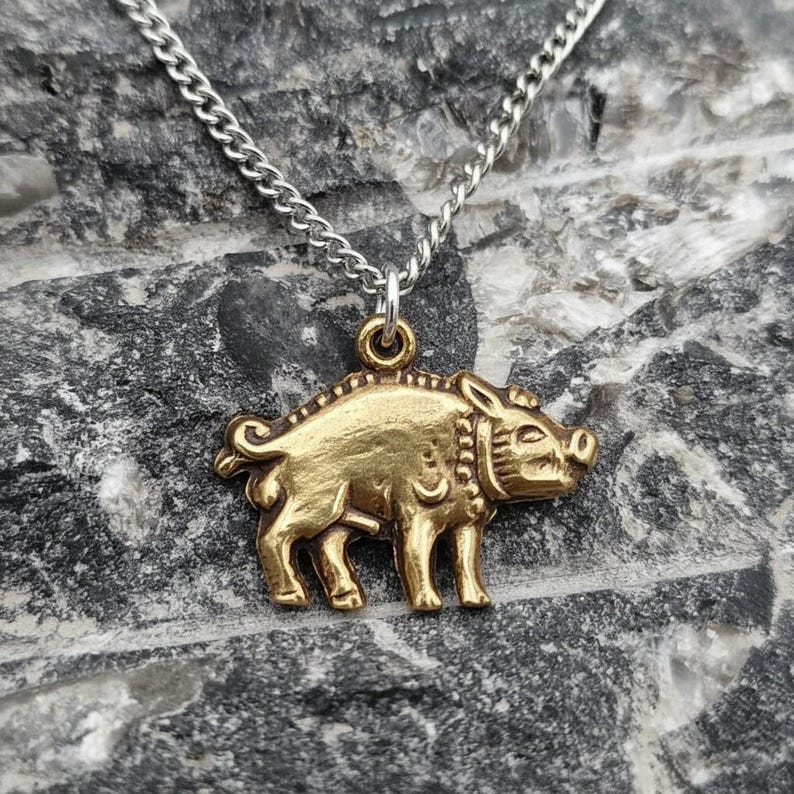 Richard III Bosworth White Boar Pendant, Sterling Silver, Copper Or Bronze Necklace, Handmade in Leicestershire, Historical Jewellery