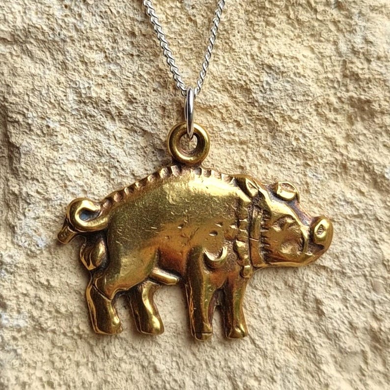 Richard III Bosworth White Boar Pendant, Sterling Silver, Copper Or Bronze Necklace, Handmade in Leicestershire, Historical Jewellery