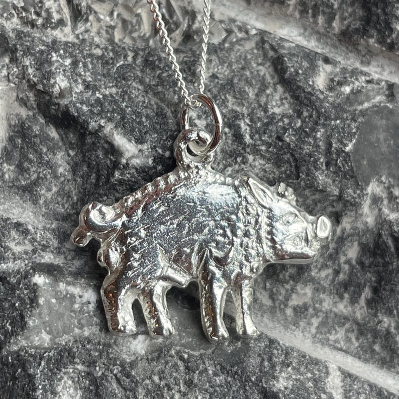 Richard III Bosworth White Boar Pendant, Sterling Silver, Copper Or Bronze Necklace, Handmade in Leicestershire, Historical Jewellery