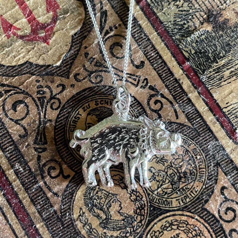 Richard III Bosworth White Boar Pendant, Sterling Silver, Copper Or Bronze Necklace, Handmade in Leicestershire, Historical Jewellery