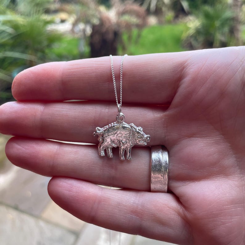 Richard III Bosworth White Boar Pendant, Sterling Silver, Copper Or Bronze Necklace, Handmade in Leicestershire, Historical Jewellery