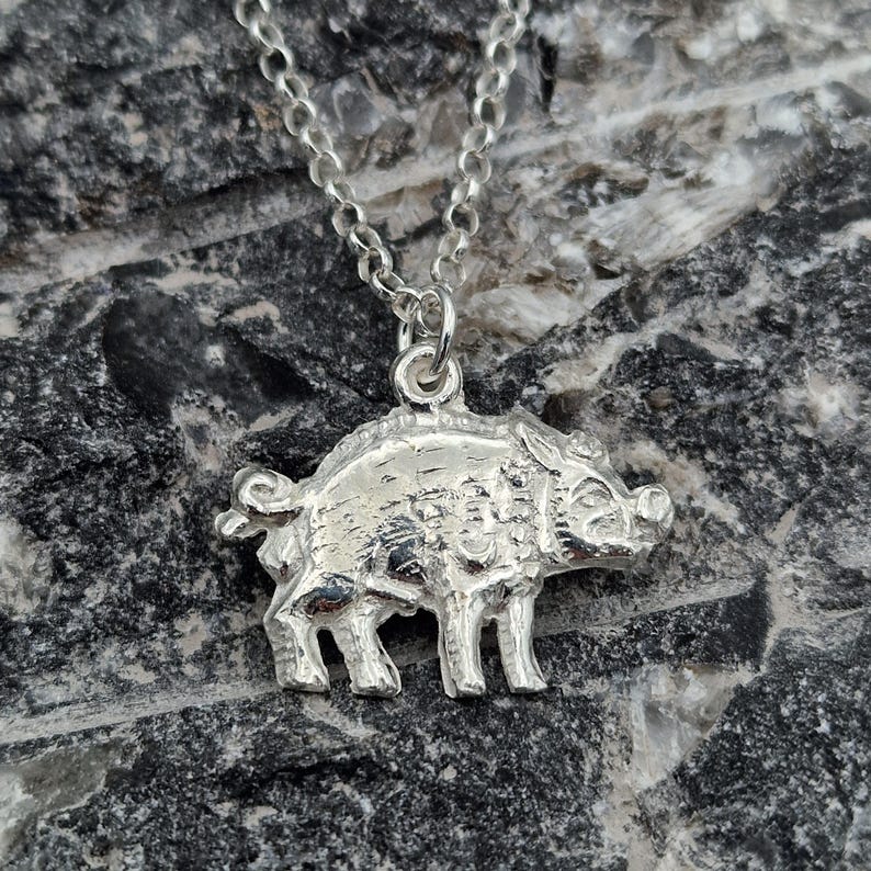 Richard III Bosworth White Boar Pendant, Sterling Silver, Copper Or Bronze Necklace, Handmade in Leicestershire, Historical Jewellery