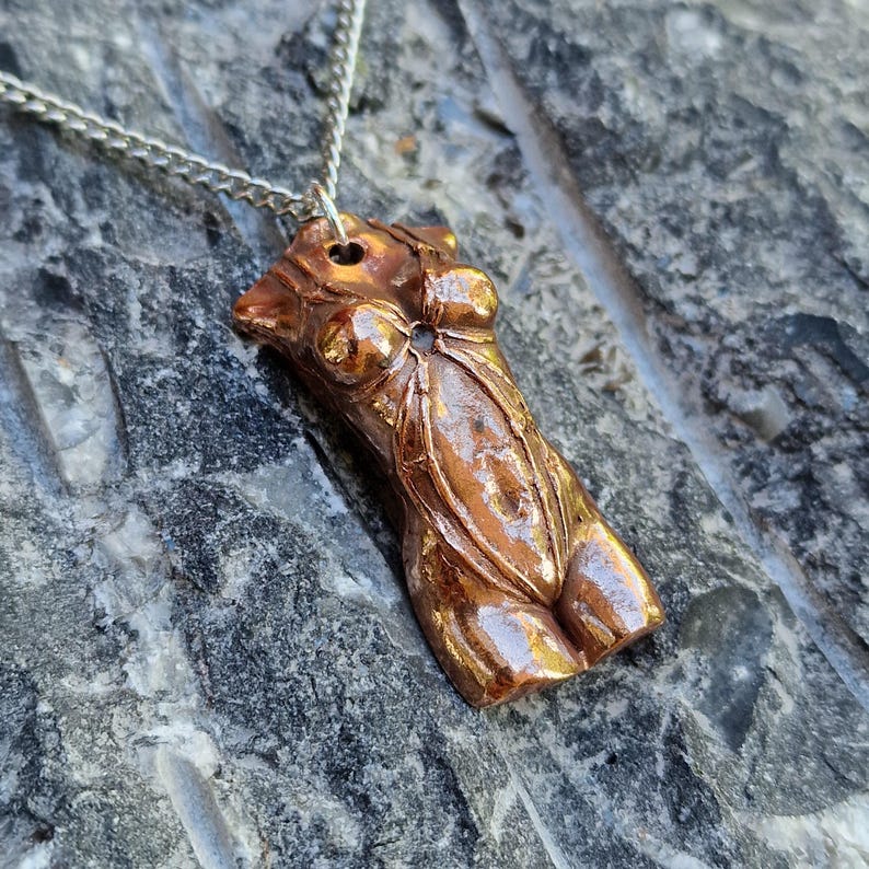 Shibari Goddess Copper Pendant – Handmade  Necklace with Sterling Silver, Sensual Jewellery
