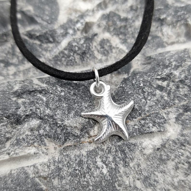 Sterling Silver Starfish Necklace, Handmade Coastal Pendant, Ocean Inspired Beach Gift