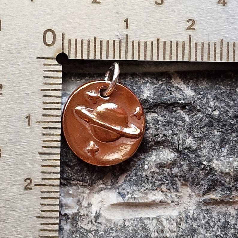 Sterling Silver, Bronze Or Copper Saturn Pendant, Handmade Celestial Charm, Astronomy Jewellery