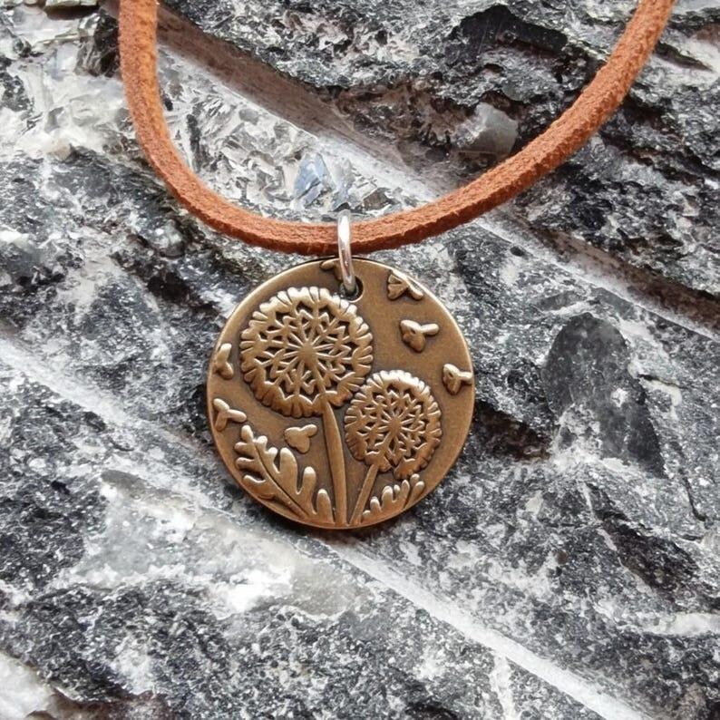 Sterling Silver, Copper Or Bronze Dandelion Clock Pendant Necklace | Nature Inspired Garden Jewellery