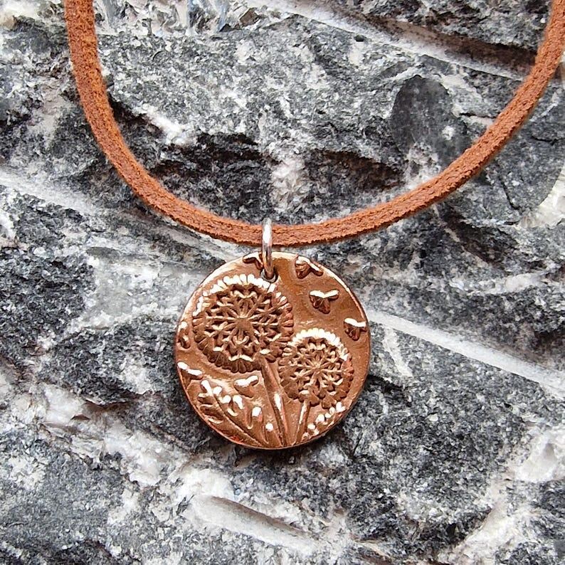 Sterling Silver, Copper Or Bronze Dandelion Clock Pendant Necklace | Nature Inspired Garden Jewellery