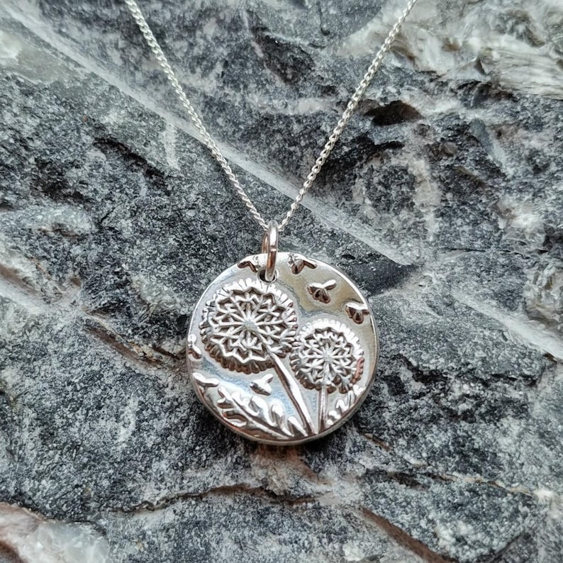 Sterling Silver, Copper Or Bronze Dandelion Clock Pendant Necklace | Nature Inspired Garden Jewellery