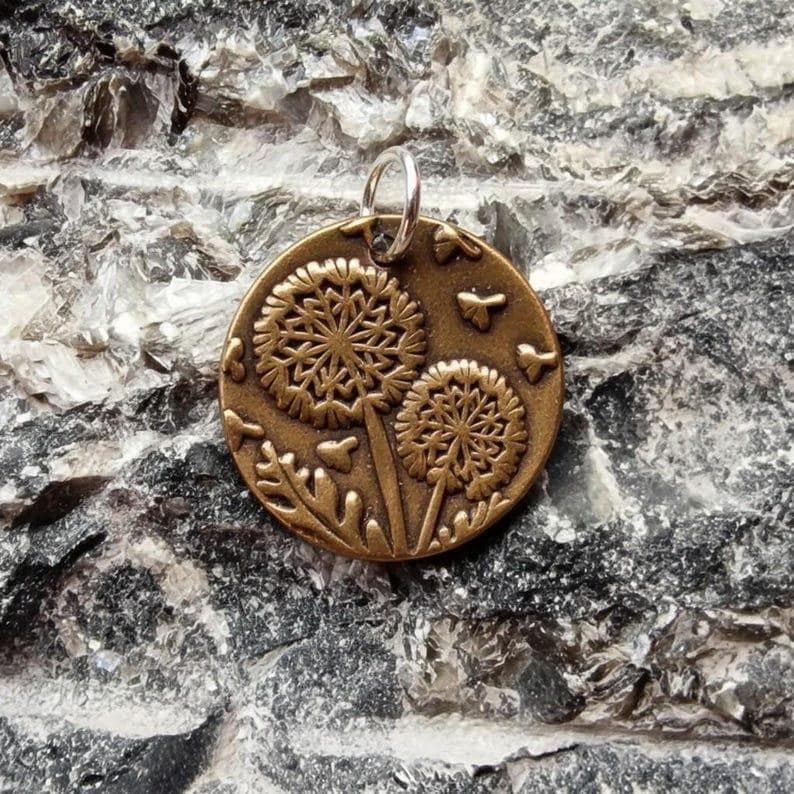 Sterling Silver, Copper Or Bronze Dandelion Clock Pendant Necklace | Nature Inspired Garden Jewellery