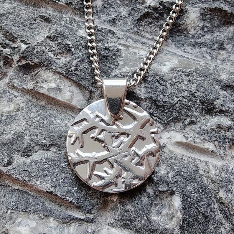 Tangled Thorn Pendant Necklace | Wild Woodland Bramble Medallion | Pure Copper, Solid Bronze, Sterling Silver | Nature Jewellery