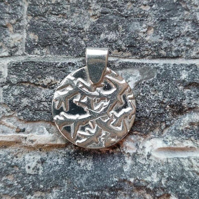 Tangled Thorn Pendant Necklace | Wild Woodland Bramble Medallion | Pure Copper, Solid Bronze, Sterling Silver | Nature Jewellery