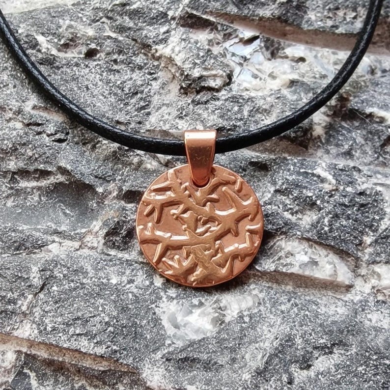 Tangled Thorn Pendant Necklace | Wild Woodland Bramble Medallion | Pure Copper, Solid Bronze, Sterling Silver | Nature Jewellery