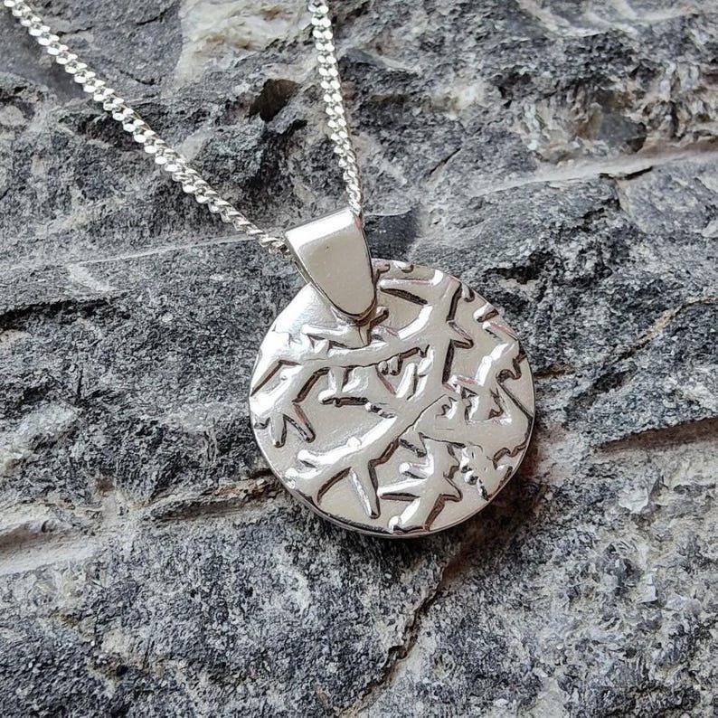 Tangled Thorn Pendant Necklace | Wild Woodland Bramble Medallion | Pure Copper, Solid Bronze, Sterling Silver | Nature Jewellery