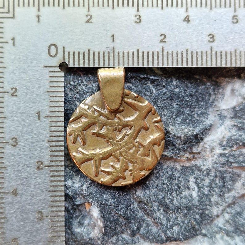 Tangled Thorn Pendant Necklace | Wild Woodland Bramble Medallion | Pure Copper, Solid Bronze, Sterling Silver | Nature Jewellery