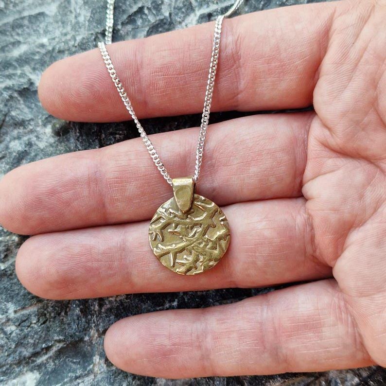 Tangled Thorn Pendant Necklace | Wild Woodland Bramble Medallion | Pure Copper, Solid Bronze, Sterling Silver | Nature Jewellery