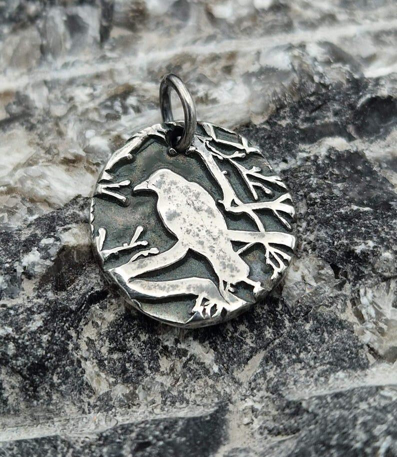 The Nevermore Pendant – Raven in the Branches, Edgar Allan Poe Inspired Copper, Sterling Silver Or Bronze Necklace