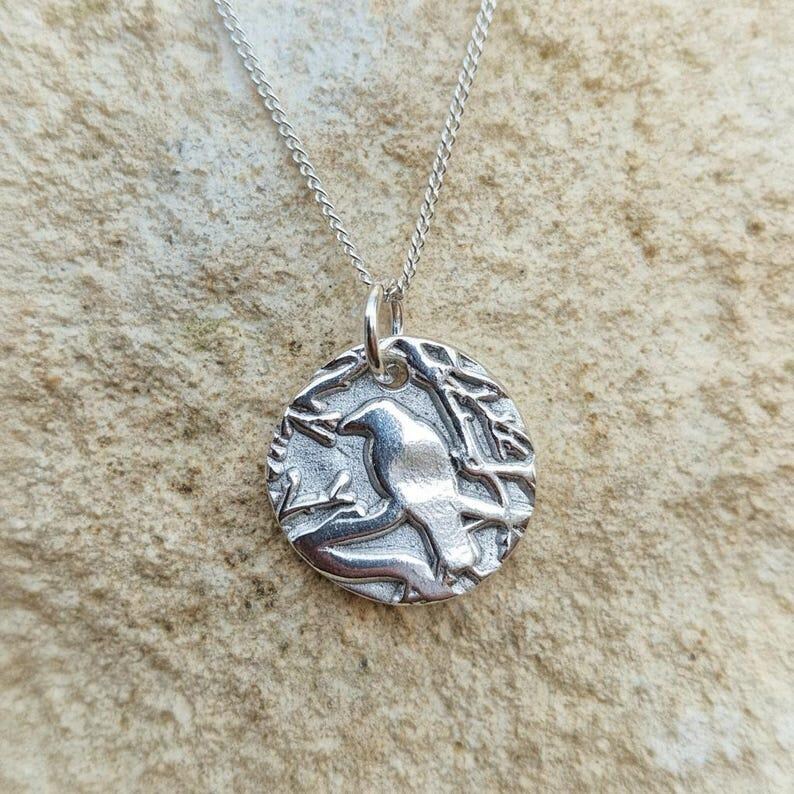 The Nevermore Pendant – Raven in the Branches, Edgar Allan Poe Inspired Copper, Sterling Silver Or Bronze Necklace
