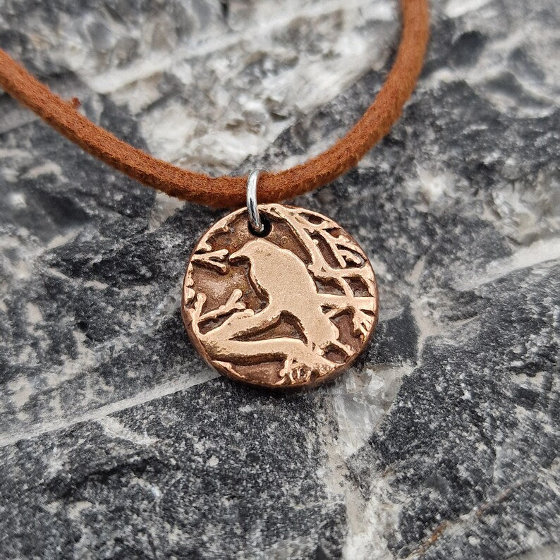 The Nevermore Pendant – Raven in the Branches, Edgar Allan Poe Inspired Copper, Sterling Silver Or Bronze Necklace