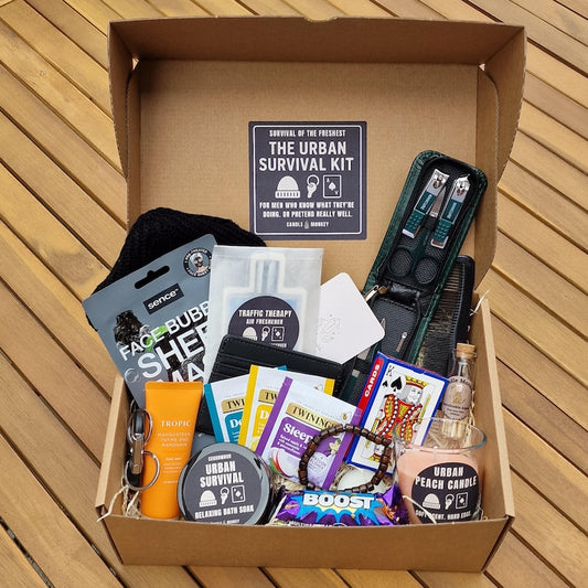 Urban Survival Kit for Men – Grooming, Relaxation & Lifestyle Gift Box Hamper Free UK Delivery