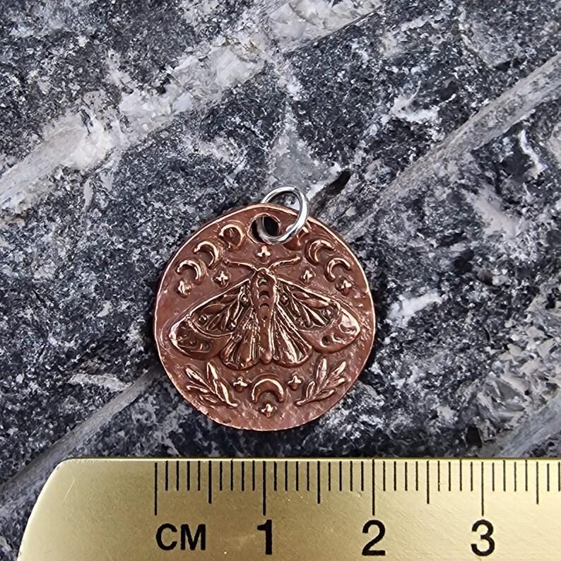 The Nocturne Moth Lunar Pendant Handmade Gothic Moth & Moon Phase Necklace Sterling Silver, Copper Or Bronze