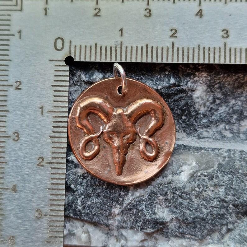 The Votive Ram Pendant – Solid Bronze, Sterling Silver Or Copper Gothic Tattoo Skull Necklace
