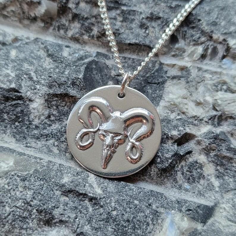The Votive Ram Pendant – Solid Bronze, Sterling Silver Or Copper Gothic Tattoo Skull Necklace