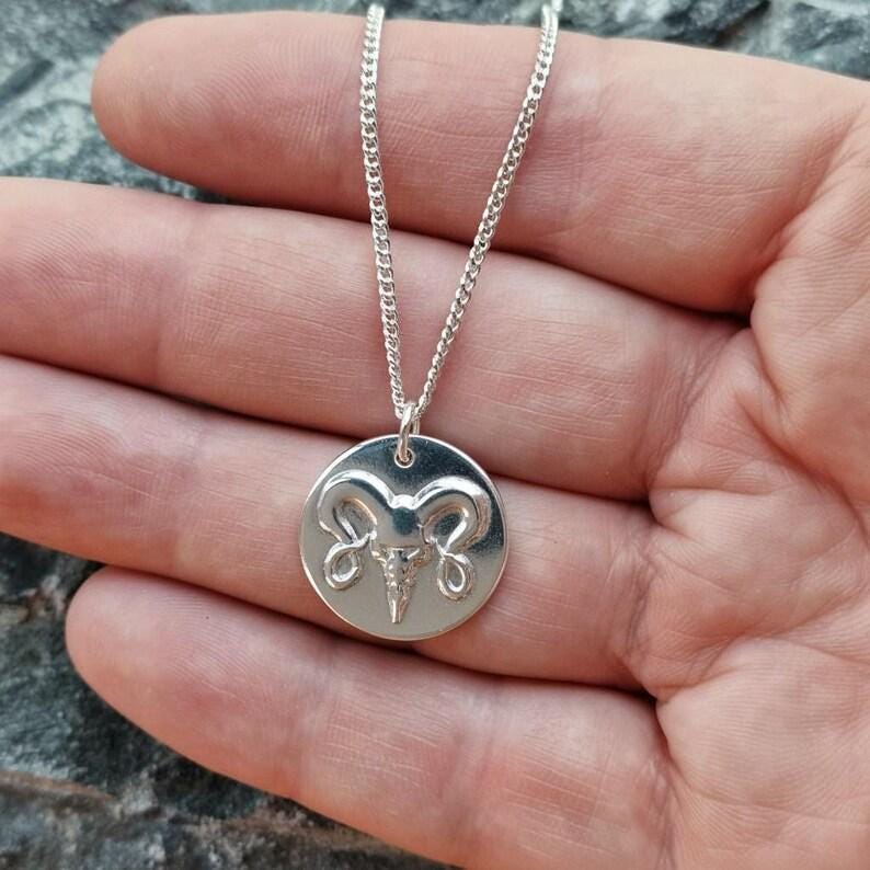 The Votive Ram Pendant – Solid Bronze, Sterling Silver Or Copper Gothic Tattoo Skull Necklace