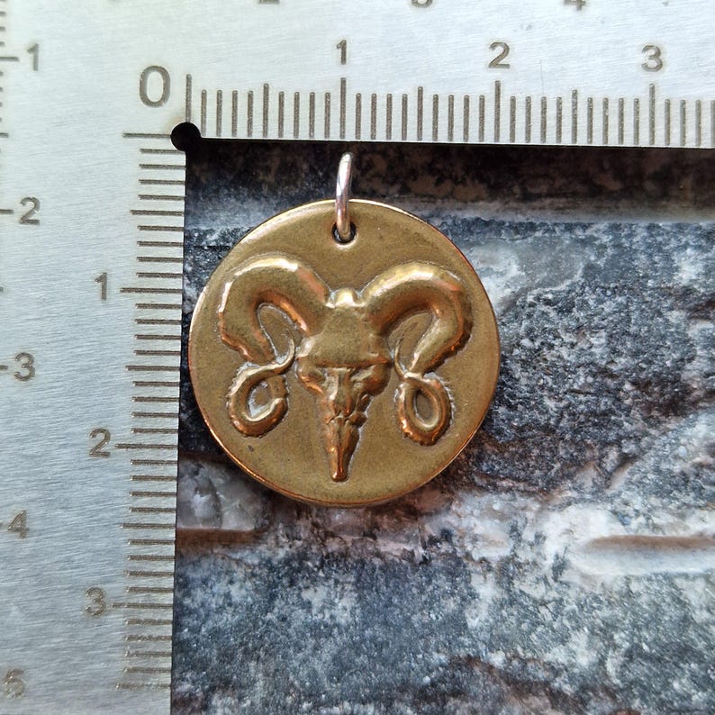 The Votive Ram Pendant – Solid Bronze, Sterling Silver Or Copper Gothic Tattoo Skull Necklace