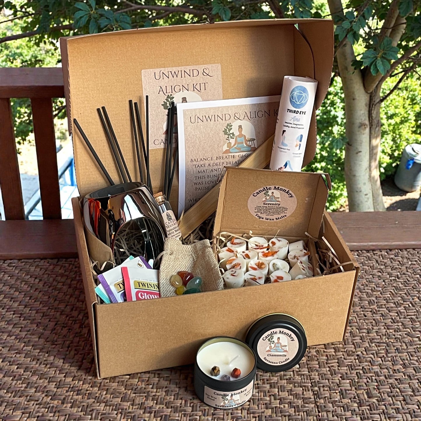 Unwind & Align Yoga Chakra Gift Set – Cute Natural Birthday Yogi Hamper Free UK Post