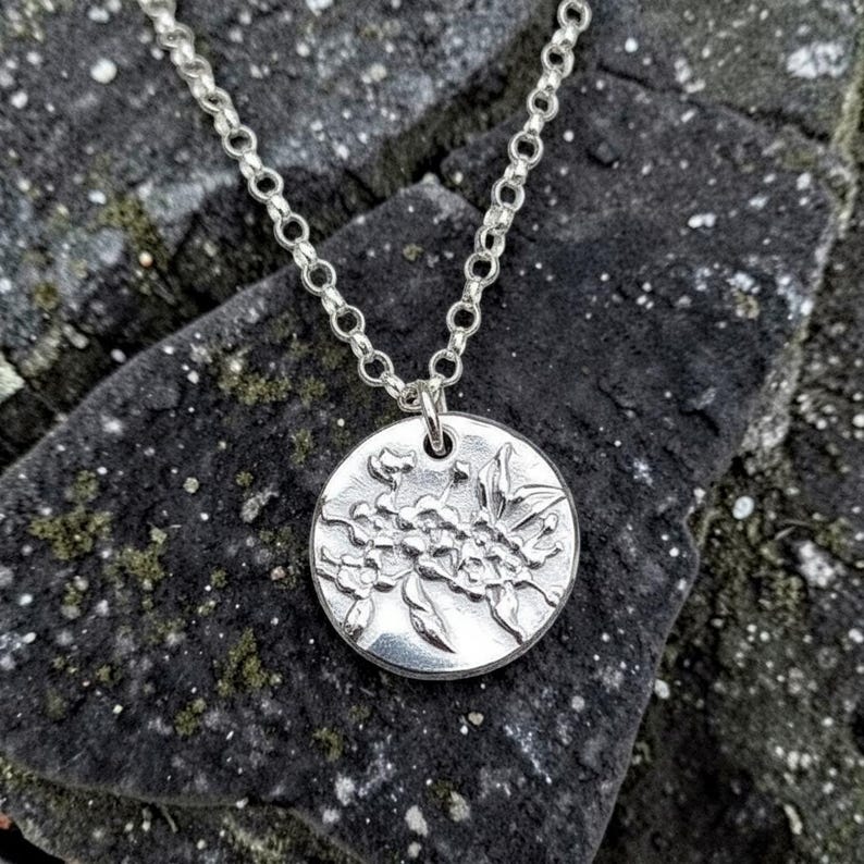 White Boar Forge Botanical Blossom Sterling Silver Pendant – Handmade Botanical Flower Necklace, Nature-Inspired Jewellery Gift