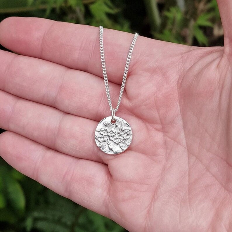White Boar Forge Botanical Blossom Sterling Silver Pendant – Handmade Botanical Flower Necklace, Nature-Inspired Jewellery Gift