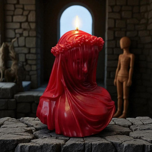 Mausoleum Collection- Large Veiled Lady Sculpture Handmade Candle to order 70 Scents Free UK Post