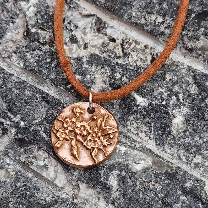 White Boar Forge Botanical Blossom Copper & Sterling Silver Pendant – Handmade Botanical Flower Necklace, Nature-Inspired Jewellery Gift