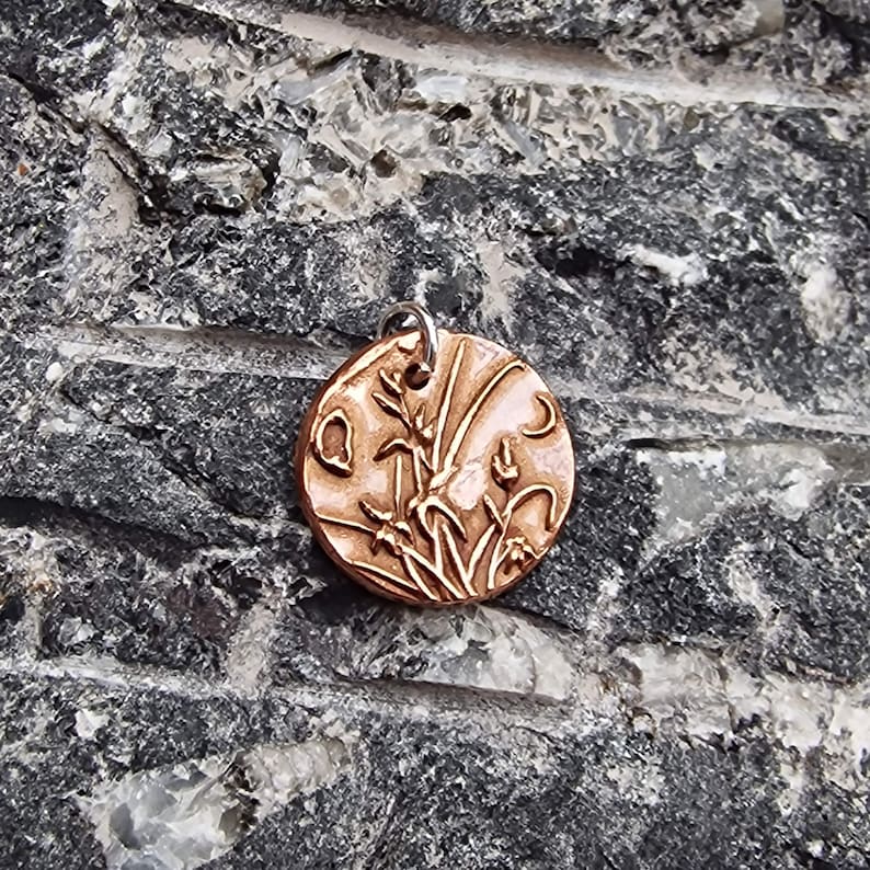 White Boar Forge Moonlit Meadow Copper & Sterling Silver Pendant – Handmade Botanical Flower Necklace, Nature-Inspired Jewellery Gift