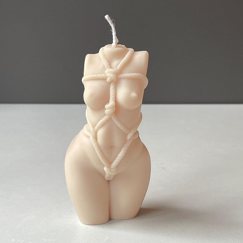 Wax Play Shibari Bondage Black White Velvet Sexy Bondage God / Goddess Melting Body Candle Sensual Gift